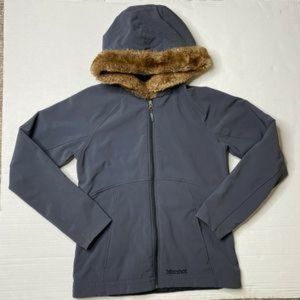 Marmot Davos Soft Shell Jacket Faux Fur Trim Hood